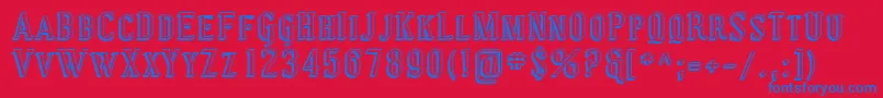 フォントCoving29 – 赤い背景に青い文字