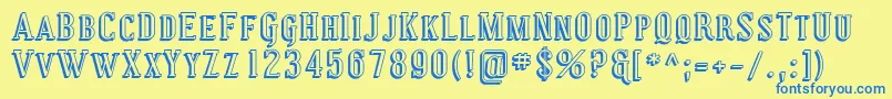 Coving29 Font – Blue Fonts on Yellow Background