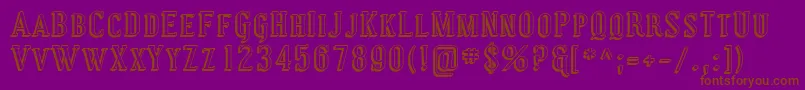 フォントCoving29 – 紫色の背景に茶色のフォント