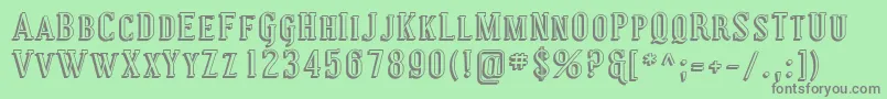 Coving29 Font – Gray Fonts on Green Background