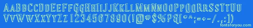 Coving29 Font – Green Fonts on Blue Background