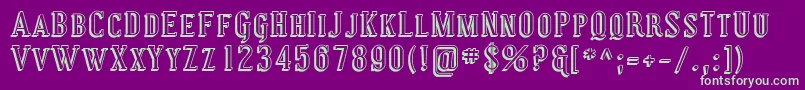 Coving29 Font – Green Fonts on Purple Background