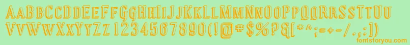 Coving29 Font – Orange Fonts on Green Background