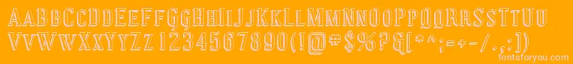 Coving29-fontti – vaaleanpunaiset fontit oranssilla taustalla