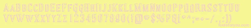 フォントCoving29 – ピンクのフォント、黄色の背景