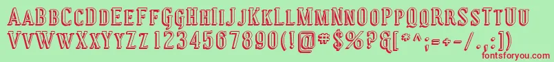 Coving29-fontti – punaiset fontit vihreällä taustalla