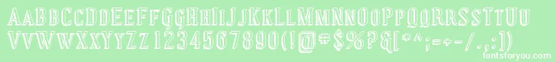 Coving29 Font – White Fonts on Green Background