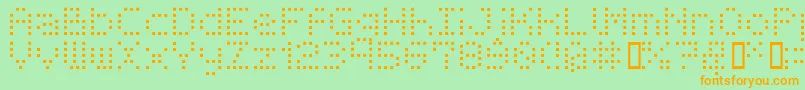 BmReceiptA11 Font – Orange Fonts on Green Background