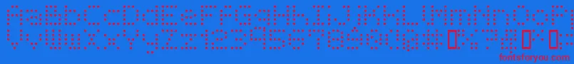 BmReceiptA11 Font – Red Fonts on Blue Background