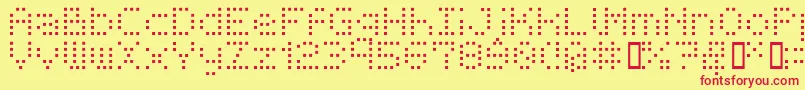 BmReceiptA11 Font – Red Fonts on Yellow Background