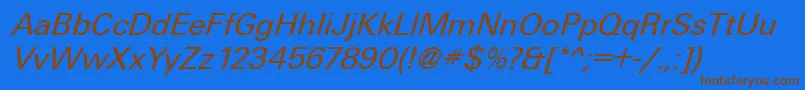 UniqueItalic Font – Brown Fonts on Blue Background