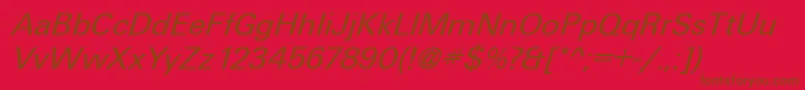 UniqueItalic-Schriftart – Braune Schriften auf rotem Hintergrund