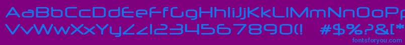 フォントNeuropolMedium – 紫色の背景に青い文字
