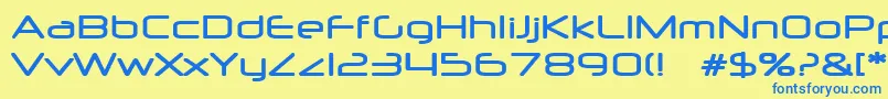 NeuropolMedium-Schriftart – Blaue Schriften auf gelbem Hintergrund