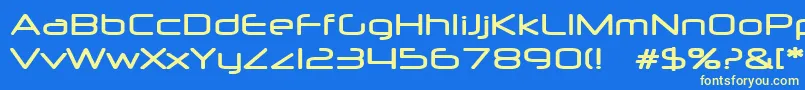 Police NeuropolMedium – polices jaunes sur fond bleu