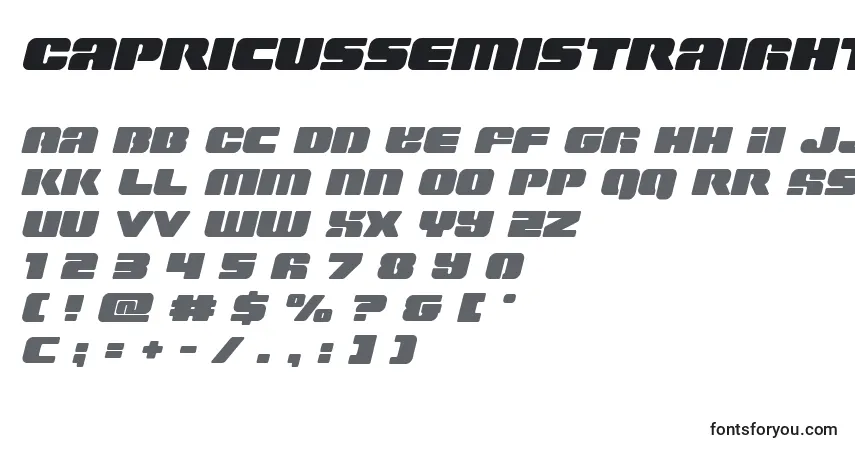 Шрифт Capricussemistraight – алфавит, цифры, специальные символы
