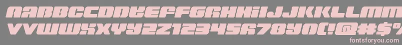 フォントCapricussemistraight – 灰色の背景にピンクのフォント