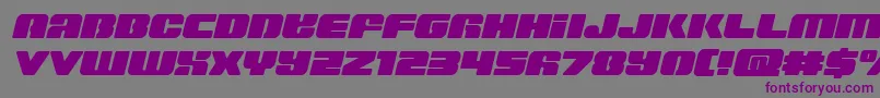 フォントCapricussemistraight – 紫色のフォント、灰色の背景