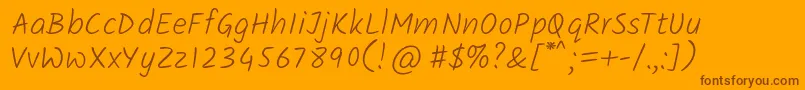 KalamLight Font – Brown Fonts on Orange Background