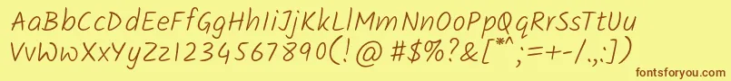 KalamLight Font – Brown Fonts on Yellow Background