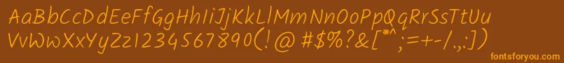 KalamLight Font – Orange Fonts on Brown Background