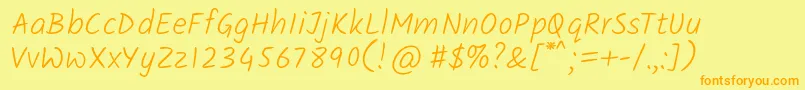 KalamLight Font – Orange Fonts on Yellow Background