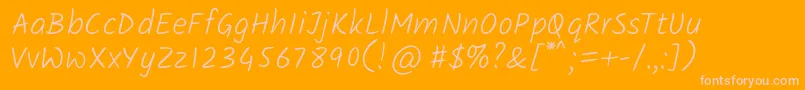 フォントKalamLight – オレンジの背景にピンクのフォント