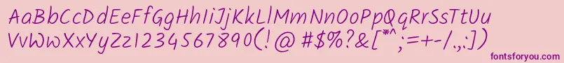 KalamLight Font – Purple Fonts on Pink Background