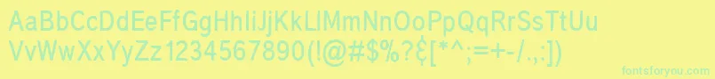 Czcionka Corona – zielone czcionki na żółtym tle