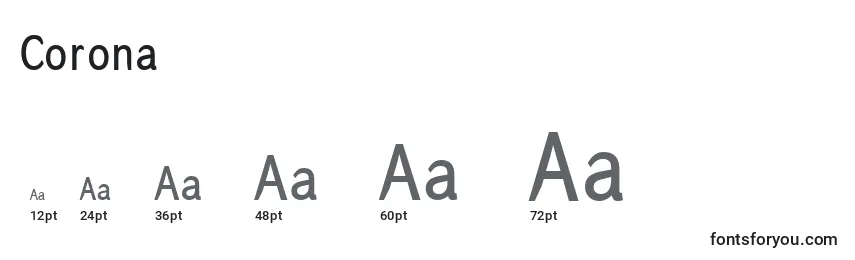 Corona Font Sizes
