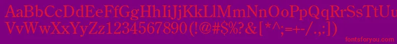 CenturyoldstylestdRegular Font – Red Fonts on Purple Background