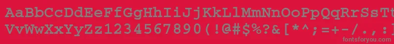 フォントCourierBold – 赤い背景に灰色の文字