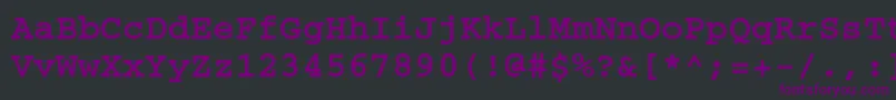 CourierBold-fontti – violetit fontit mustalla taustalla