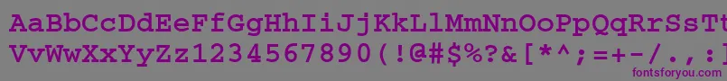 フォントCourierBold – 紫色のフォント、灰色の背景