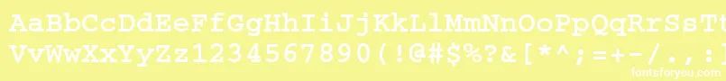 フォントCourierBold – 黄色い背景に白い文字