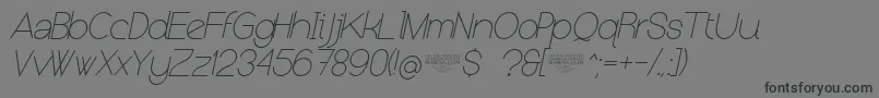 NolicenseKeraterultralightitalic Font – Black Fonts on Gray Background