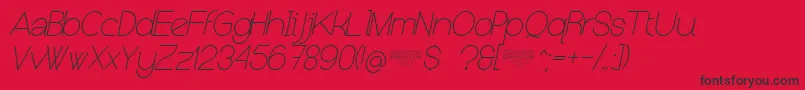 NolicenseKeraterultralightitalic-fontti – mustat fontit punaisella taustalla