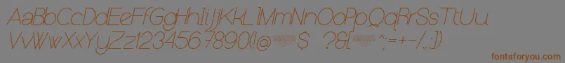 fuente NolicenseKeraterultralightitalic – Fuentes Marrones Sobre Fondo Gris