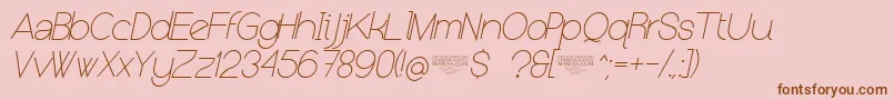 NolicenseKeraterultralightitalic Font – Brown Fonts on Pink Background