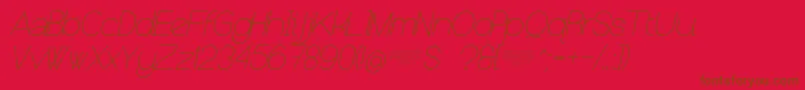 フォントNolicenseKeraterultralightitalic – 赤い背景に茶色の文字