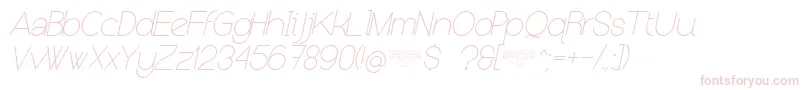 NolicenseKeraterultralightitalic Font – Pink Fonts on White Background