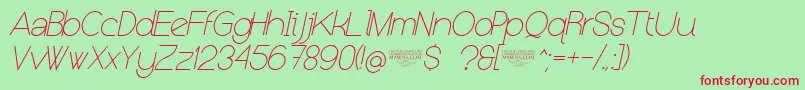 fuente NolicenseKeraterultralightitalic – Fuentes Rojas Sobre Fondo Verde
