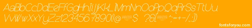 フォントNolicenseKeraterultralightitalic – オレンジの背景に白い文字