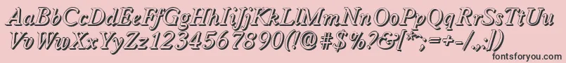 WorcestershadowItalic Font – Black Fonts on Pink Background