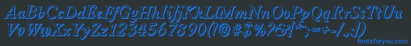 Weitere Informationen zur WorcestershadowItalic-Schriftart WorcestershadowItalic-Schriftart – Blaue Schriften auf schwarzem Hintergrund