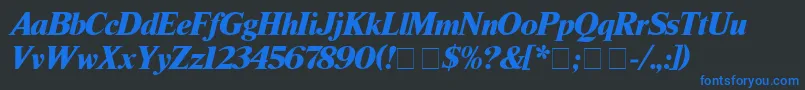 TimesBlackitalic Font – Blue Fonts on Black Background