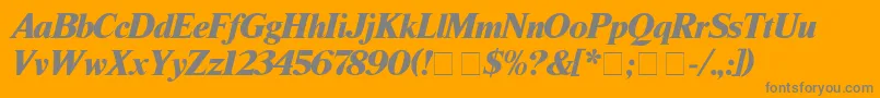 TimesBlackitalic Font – Gray Fonts on Orange Background