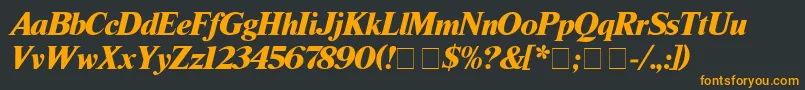 TimesBlackitalic Font – Orange Fonts on Black Background