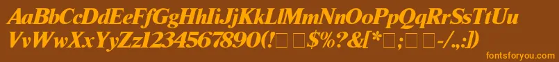 TimesBlackitalic Font – Orange Fonts on Brown Background