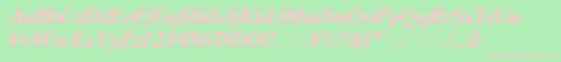 TimesBlackitalic Font – Pink Fonts on Green Background